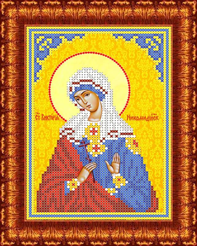 Икона Св Виктория - Основа на габардине для вышивки бисером и крестом